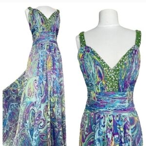 Camille La Vie Long Silk Formal Dress | Maxi Chiffon Rhinestones & Beading | 4